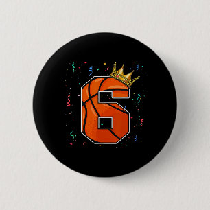 6. Geburtstag Bysketbyll Big Number 6 Year Old Boy Button