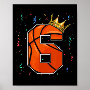 6. Geburtstag Bysketbyll Big Number 6 Year Old Boy Poster