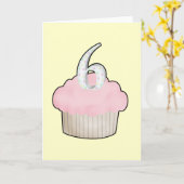 6. Geburtstag Cupcake Karte (Gelbe Blume)