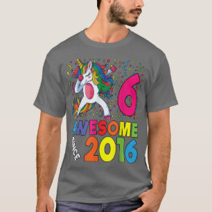 6. Geburtstag Dabbing Einhorn Party Geschenk 6 Jah T-Shirt