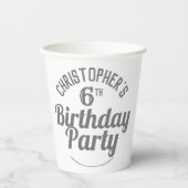 6. Geburtstag des Kindes Pappbecher (Vorderseite)