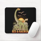 6. Geburtstag Dinosaurier Six-A-Saurus Brontosauru Mousepad (Mit Mouse)