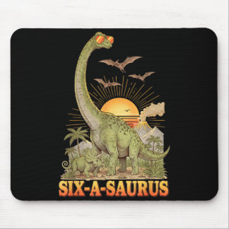 6. Geburtstag Dinosaurier Six-A-Saurus Brontosauru Mousepad