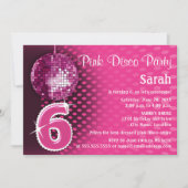 6. Geburtstag Disco Party Einladung (Vorderseite)