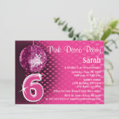 6. Geburtstag Disco Party Einladung (Stehend Vorderseite)