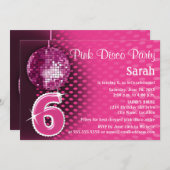 6. Geburtstag Disco Party Einladung (Vorne/Hinten)