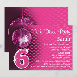 6. Geburtstag Disco Party Einladung