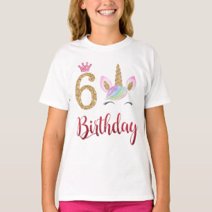 6. Geburtstag Einhorn Dabbing, 6 Jahre alt T-Shirt