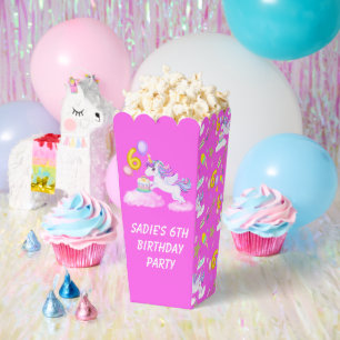 6. Geburtstag Einhorn mit Kuchen Geschenkbox Geschenkschachtel