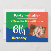 6. Geburtstag Einladung mit Foto (Vorderseite)