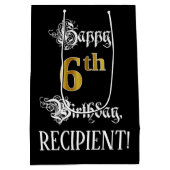 6. Geburtstag ~ Extravagantes Drehbuch; Imitate Go Mittlere Geschenktüte (Rückseite)