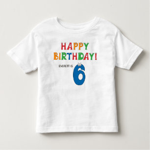 6. Geburtstag Farbenfrohe Alphabete mit Vorname Kleinkind T-shirt