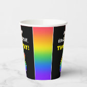 6. Geburtstag: Farbiger Regenbogen Nr. 6, Individu Pappbecher (Links)