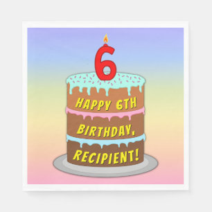 6. Geburtstag: Fun Cake and Candle + Individuelle  Serviette