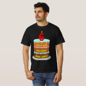 6. Geburtstag — Fun Cake & Candle, w/Individuelle  T-Shirt (Vorne ganz)