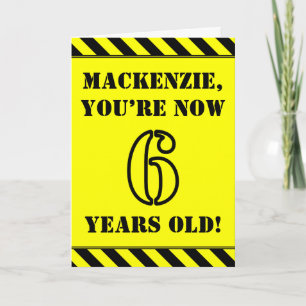 6. Geburtstag: Fun Stencil Style Text, Individuell Karte