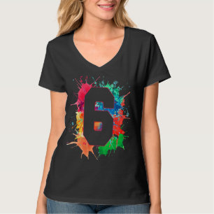 6. Geburtstag für Mädchen Jungen 6 Jahre Paint Spl T-Shirt
