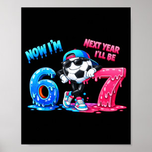 6. Geburtstag Fußball Drip Kinder Jungen Mädchen 6 Poster