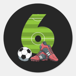 6 Geburtstag Fußball Erster Geburtstag Fußball Kin Runder Aufkleber