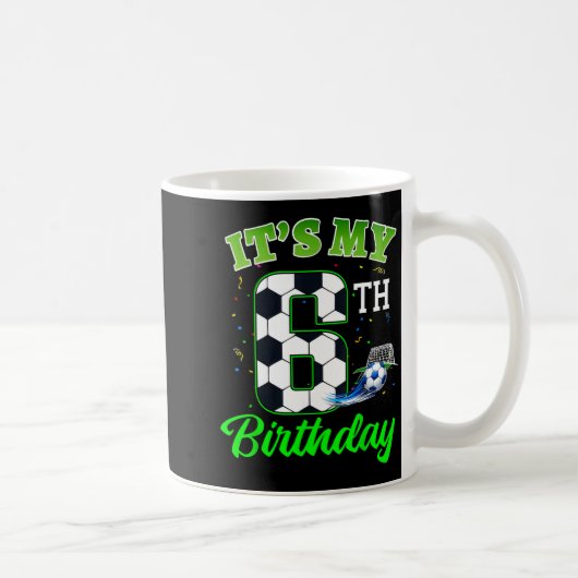 6. Geburtstag Fußball Junge Mädchen Kinder Fußball Kaffeetasse (Rechts)