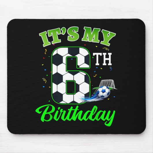 6. Geburtstag Fußball Junge Mädchen Kinder Fußball Mousepad (Vorne)