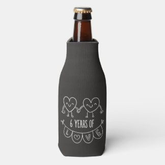 6. Geburtstag Geschenk Chalk Herzen Flaschenkühler