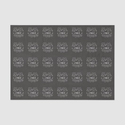 6. Geburtstag Geschenk Chalk Herzen Seidenpapier (Vorderseite)