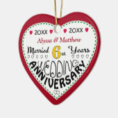 6. Geburtstag Geschenk Herz gestalten Weihnachten Keramikornament (Links)