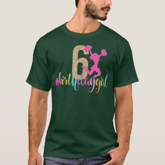 6. Geburtstag Girl Cheerleader Rainbow Cheerleader T-Shirt