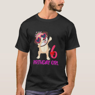 6. Geburtstag Girl T Shirt Mops Hund 6 Jahre alt