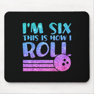 6. Geburtstag Girls Bowling Geschenk - Ich bin 6 D Mousepad