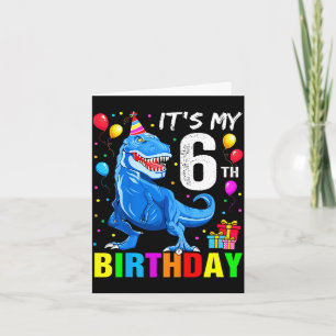 6. Geburtstag glücklicher 6-jähriger T-Rex-Shirt J Karte