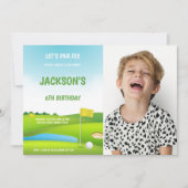 6. Geburtstag Golf Einladung mit Foto (Vorderseite)