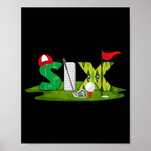 6. Geburtstag Golf Thema 6 Jahre alte Kinder Sport Poster