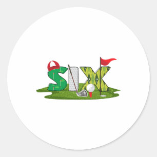 6. Geburtstag Golf Thema 6 Jahre Alte Kinder Sport Runder Aufkleber