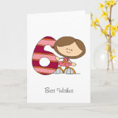 6. Geburtstag - Gruß-Karte - Mädchen Karte (Gelbe Blume)