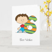 6. Geburtstag - Grußkarte - Junge Karte (Gelbe Blume)