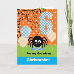 6. Geburtstag Halloween für Enkel Karte