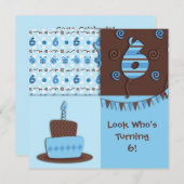 6. Geburtstag: Junge: Einladung (Vorne/Hinten)