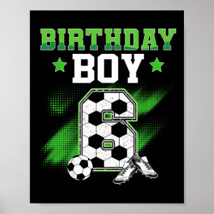 6. Geburtstag Junge Fußball 6 Jahre alter Sport 6  Poster