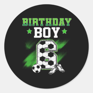 6. Geburtstag Junge Fußball 6 Jahre Sport 6 Jahre Runder Aufkleber