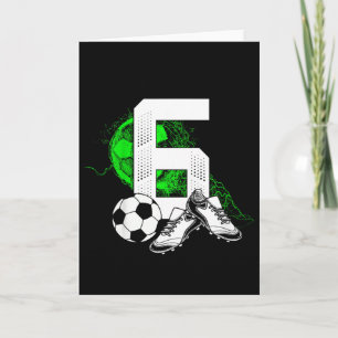 6. Geburtstag Junge Fußballspieler Fußll 6 Jahre a Karte