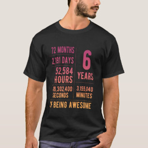 6. Geburtstag Jungen & Mädchen Lustig 6 Jahre alt T-Shirt