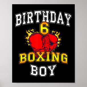 6. Geburtstag Jungen Shirt - Boxen 6 Jahre altes K Poster