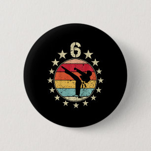 6. Geburtstag Karate 6. 6. Geburtstag Junge Button