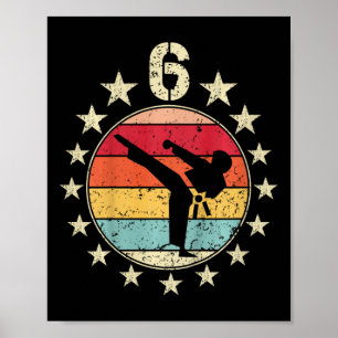 6. Geburtstag Karate Sechster 6 Jahre alter Geburt Poster
