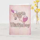 6. Geburtstag Karte (Gelbe Blume)