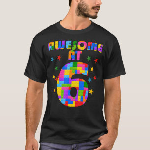 6. Geburtstag Kinder 6 Gebäude Bricks Thema P T-Shirt