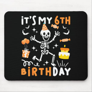 6. Geburtstag Kinder lustiger Skelett 6. Geburtsta Mousepad