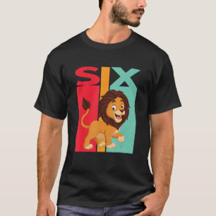 6. Geburtstag Leo Lion Zodiac Retro Girl Boy 6 Jah T-Shirt